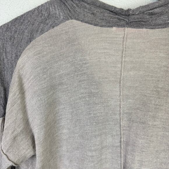 Rebecca Taylor Two Tone Gray Alpaca Wool Blend Cowl Neck Long Sleeve Sweater - Picture 7 of 12